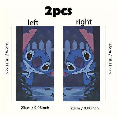 TEMU Stitch High-adhesive Car Decal – Cute Blue Character Design, On Windows, Glass, Or Metal Surfaces, Waterproof, Vehicles And Personalized Decoration, Stitch Car Decals Image