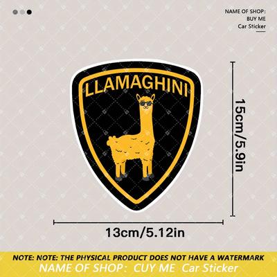 TEMU [ Style] Elegant Llamaghini-inspired Vinyl Sticker - , Self-adhesive Decal For Cars, Motorcycles & Laptops | Unique Gift Idea, Front Placement, Durable & Weatherproof, Car Decals Image