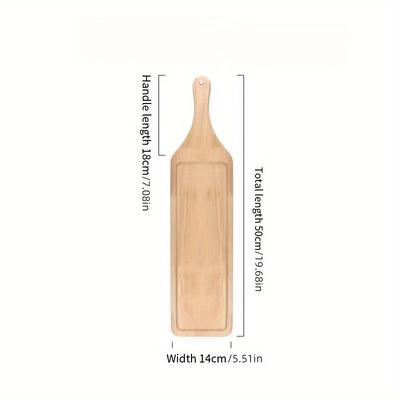 TEMU Premium Wooden Serving Platter - Rectangular, Ideal For Hot Pot, Charcuterie & Snacks - Durable Kitchen & Dining Accessory Image