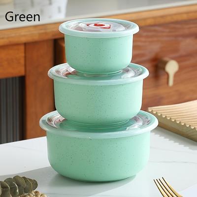 TEMU 3pcs Stackable Fresh-keeping Bowl Set, Round Food Storage, Airtight, Fresh, Portable, Refrigerator Storage Box, Picnics, Camping, Kitchen Organizing, Preparing Meals, Holiday Gifts Image