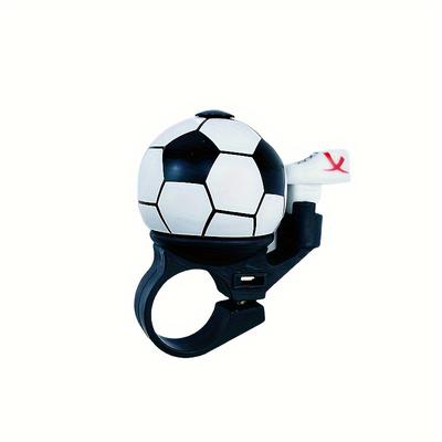 TEMU 1pc Soccer Ball Bicycle Bell - , Aluminum Alloy, White With Black And Red Accents, Cycling Accessories And Gear, Cycling Bell | Soccer Theme | Durable Bicycle Bell Image