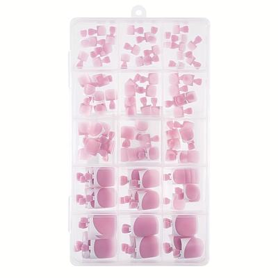 TEMU New 150pcs Lilac French Toe Wear Nail, Spring/summer New, Square Fake , Gel Material, Prefabricated Nail, Used , Suitable For Women's Nail Diy And Nail Salon Image