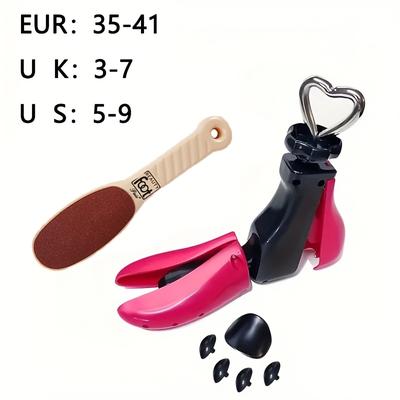TEMU 2pcs (1pc Shoe Shaper + 1pc Toe Protector) Plastic Top Shoe Shaper, Adjustable Rotating Shoe Shaper For Shoe Types