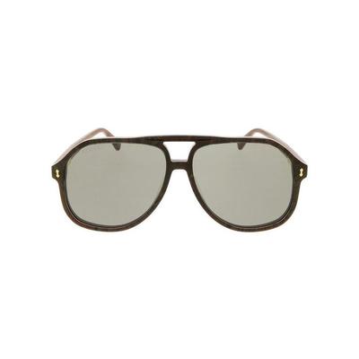 Aviator Frame Sunglasses - Gray - Gucci Sunglasses