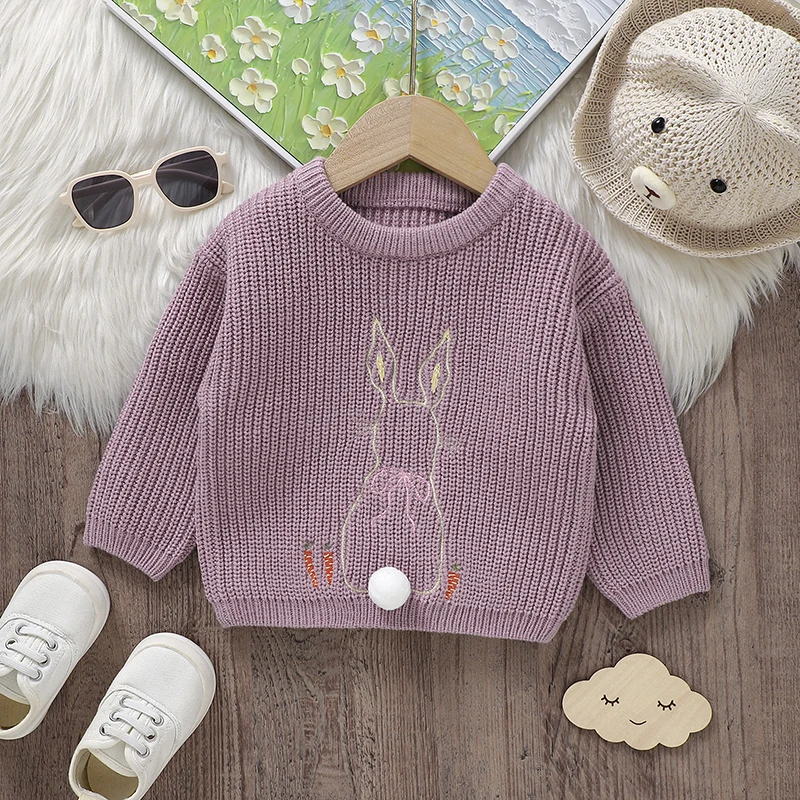 1-3y Herbst Baby Pullover Kleidung Winter Neugeborene Jungen Mädchen Rundhals ausschnitt Langarm stricken lose Pullover Infantil Kleinkind Pullover Image