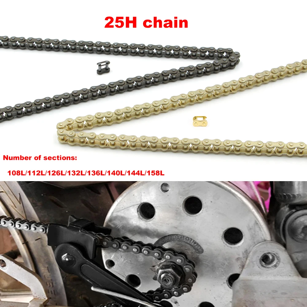 25H Kette mit Ersatz-Hauptglied 47cc 49cc 2-Takt-Motor ATV Quad Go Kart Dirt Pocket Mini Motor Bike Motorradabschnitt Image