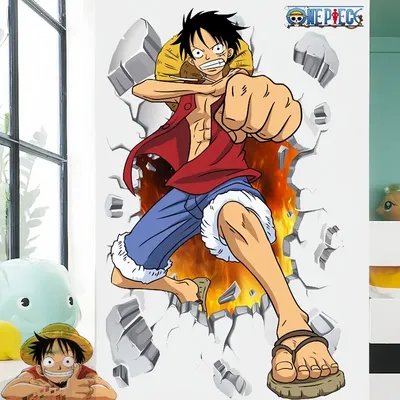One Piece Anime Ruffy Poster Wandaufkleber Persönlichkeit Kreative Mode Jungen Schlafsaal Dekoration Image