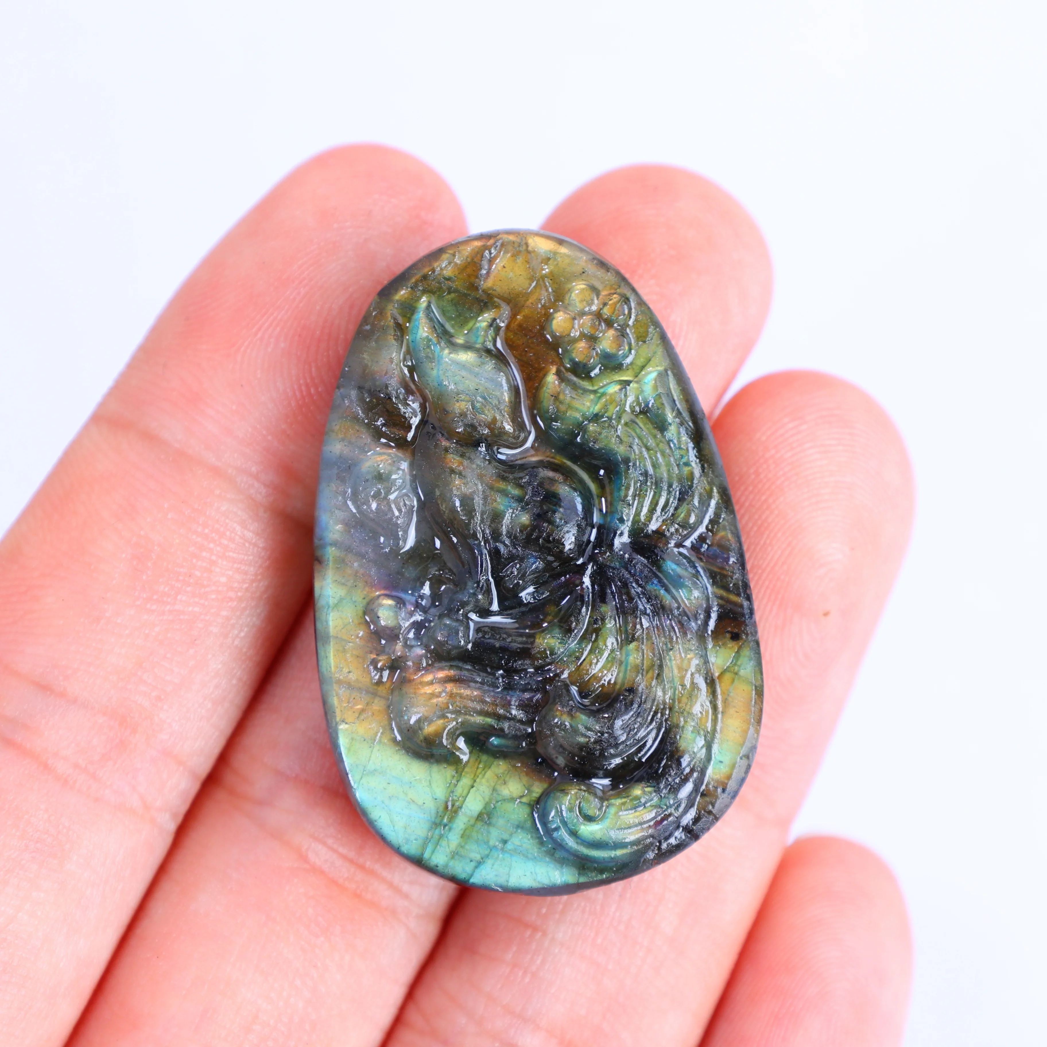 1pc natürliche gezogene Feldspat fuchs verzierung, Geschenk für Eltern, natürlicher Kristall, Hausfeiertags-Party tisch dekorations geschenk Image