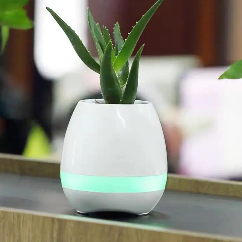 Intelligente Blumentöpfe, Blumentopf für den Innenbereich, einfache und lustige Pflanzenpflege, kabelloser Tech-Lautsprecher für die Gartenarbeit, reisefreundliche Dekoration, Wohnen Image