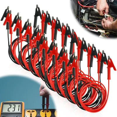 16-teiliges Krokodilklemme-Set für elektrische Testdrähte, 1 m/3,3 ft, 14 Gauge-Überbrückungsdrähte-Set, Dual-Sonde-Multimeter-Messwerkzeug