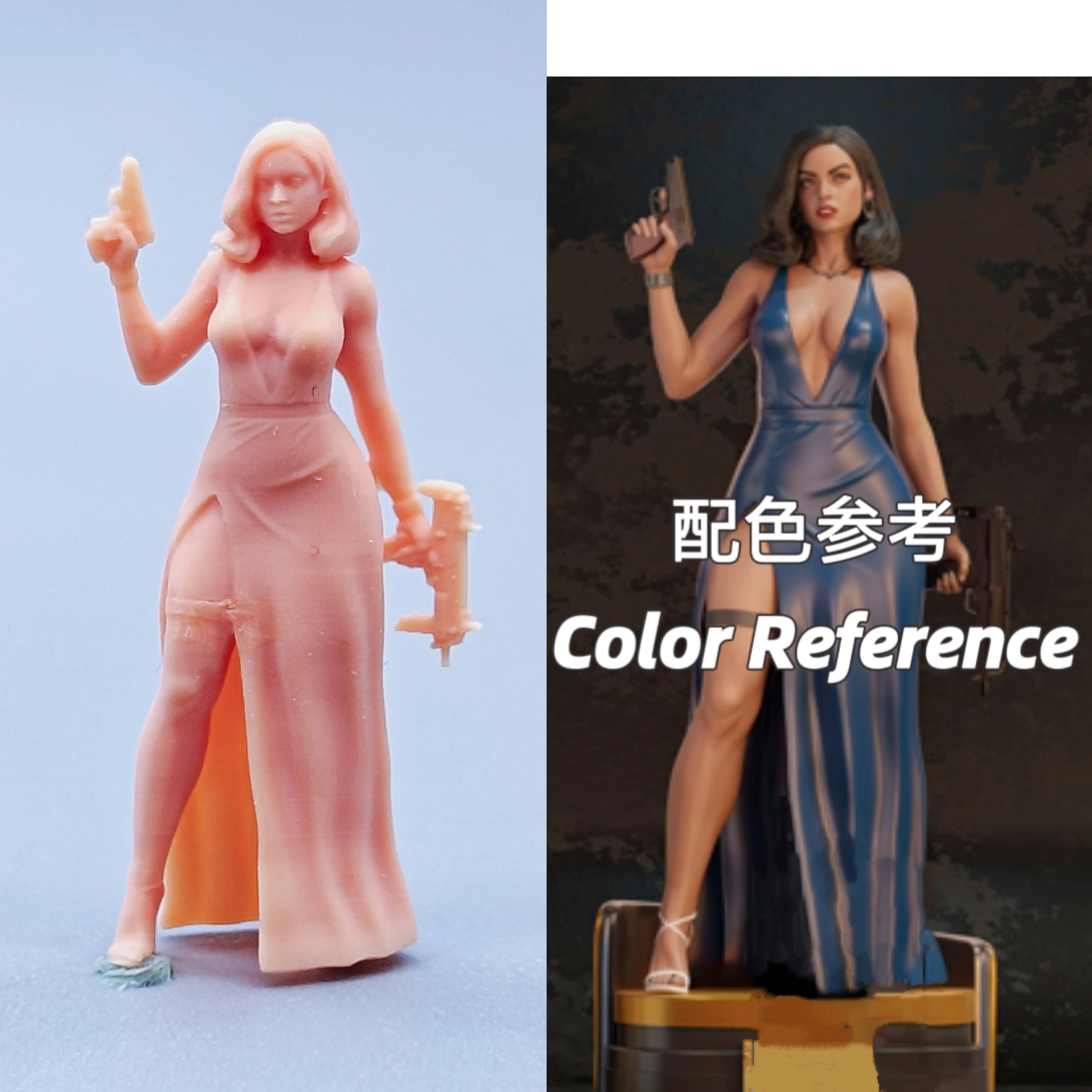 1/64 1/43 Figuren Maßstab Modell Resin Bond Girls Ungefärbte Miniaturen Diorama Handbemalt C527 Image