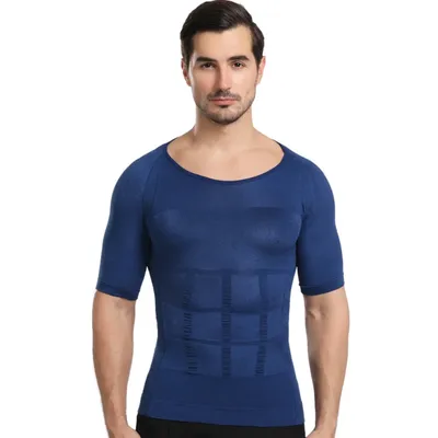 Herren abnehmen Body Shaper Kompression shemd Bauch Kontrolle Shape wear Gynäkomastie Unterhemd Image