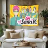 D-Disasterus L-Life S-Saiki K-Kusuo Bunter Wandteppich Wandbehang Hängende Tarot Hippie Wandteppiche Wohnheim Wandkunst Dekor