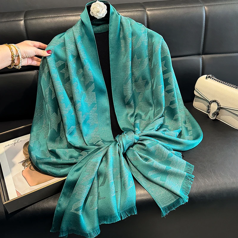 2023 neueste Luxus Marke Böhmen Hijab Schal Lange Muslimischen Schal Weiblich Foulard Weiche Turban Kopf Wraps Für Frauen Stirnband Pashmina Image