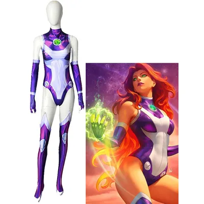 Starfire Superhelden Overall True Thai Overall Halloween Anime Cosplay Kostüm sexy Frauen Karneval Image