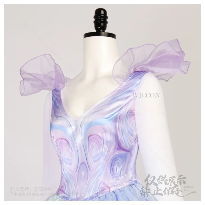 Glinda Film Wiked 2, Hexe, gelbe Perücke, Cosplay, lila Kleid, Kostüm, Zauberstab, Krone, Damen, Mädchen, Halloween, Party, Anzüge, individuell Image