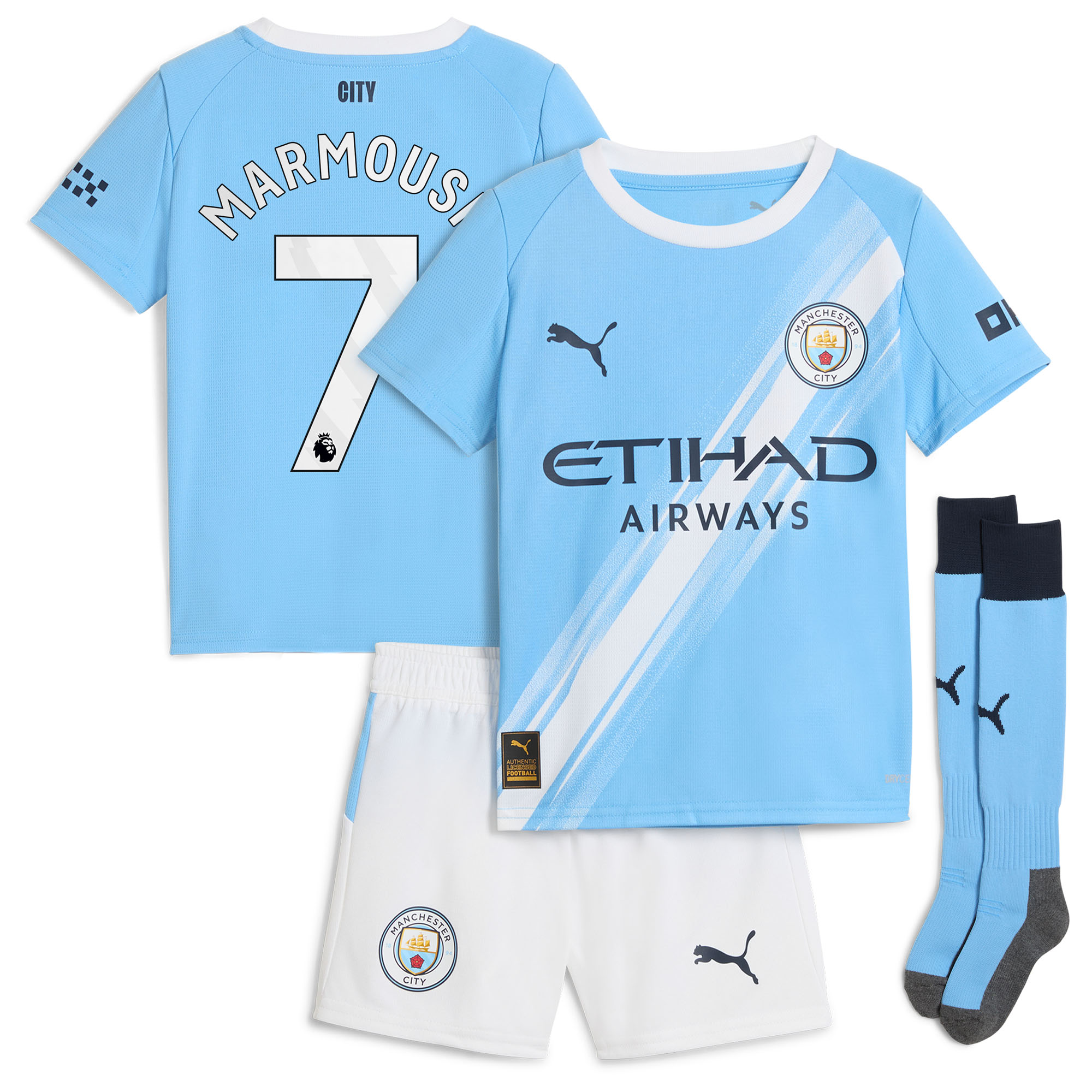 Manchester City PUMA Mini-Heimsausrüstung 2025-26 mit Aufdruck Marmoush 7 Image