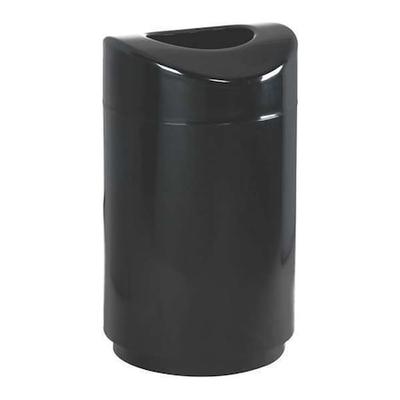 RUBBERMAID COMMERCIAL FGR2030EPLBK Eclipse 30 gal Round Trash Can, Black, Open