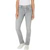 Slim-fit-Jeans PEPE JEANS "SLIM JEANS LW", Damen, Gr. 27, Länge 32, dirty grau used, Denim/Jeans, Obermaterial: 92% Baumwolle, 6% Polyester, 2% Elasthan, casual, slim fit, Jeans, mit doppeltem Knopfverschluss