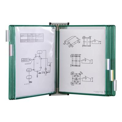 Tarifold Wandsichttafelsystem A4 mit 10 Sichttafeln grün