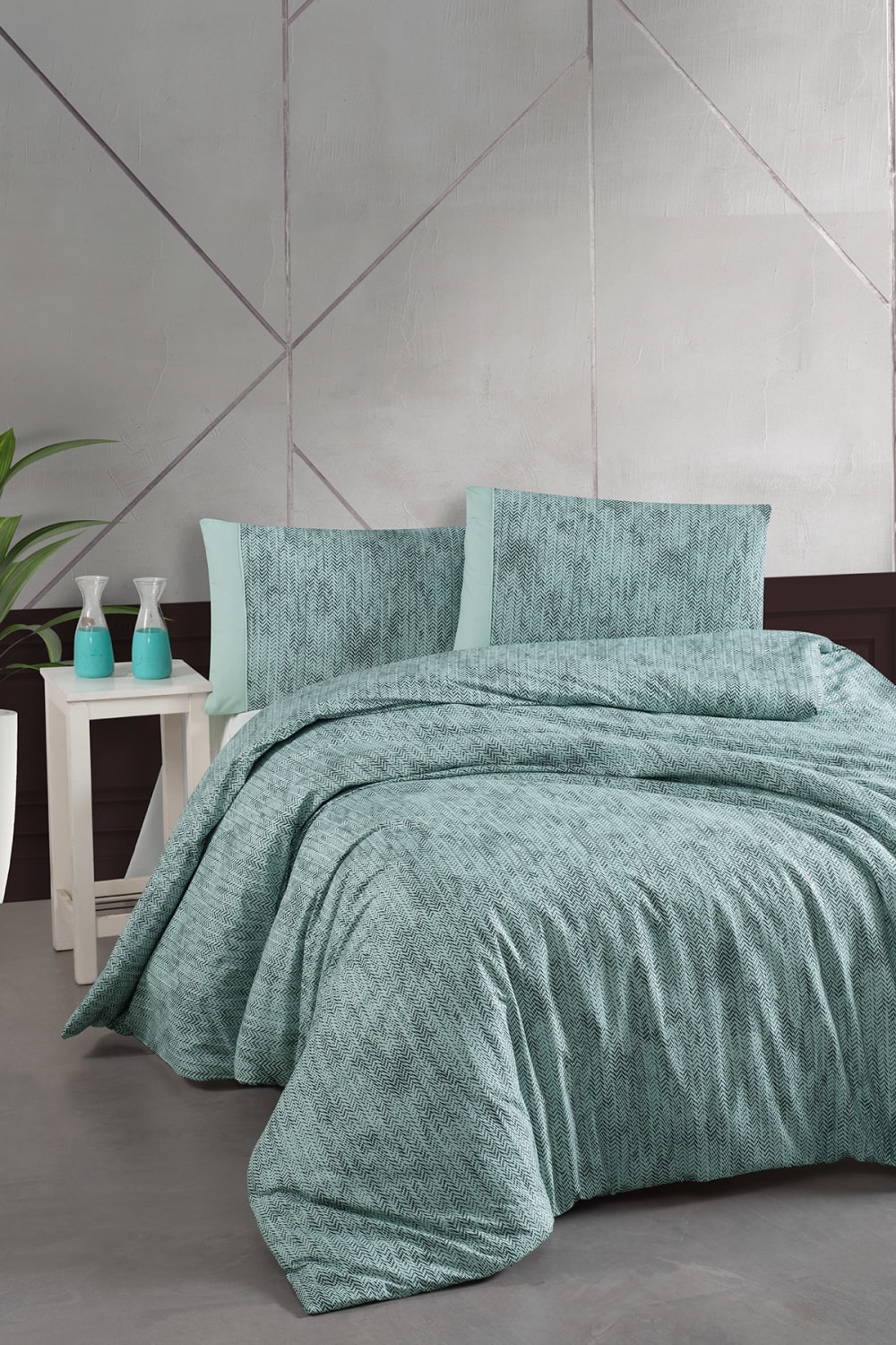 Parure de lit 2 personnes 200x200 cm coton imprimé