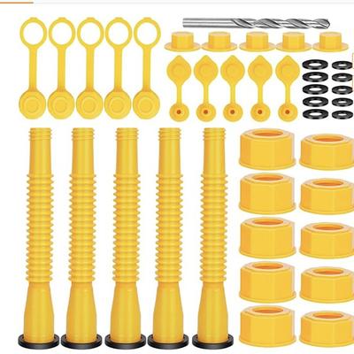 Gas Can Spout Replacement, Gas Can Nozzle, Fuel Can Spout, Upgraded with Gas Can Caps, Spout Sealing Caps, Gas Can Vent Caps, Flexible Pour Nozzle Suitable for Most 1/2/5/10 Gal Oil Cans