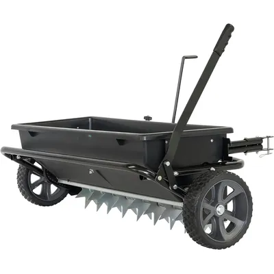 45-0543-AMZ 100 lb. Tow-Behind Lawn & Garden Spiker/Seeder/Drop Spreader for Seed,Fertilizer, Salt,