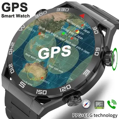 LIGE GPS Smartwatch NFC Compass Bluetooth Calling Wireless Charging ECG+PPG Health Monitoring