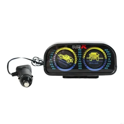 Slope Meter HUD Inclinometer with LED Light Car Digital Display Level Tilt Gauge 12V Car Slope Meter