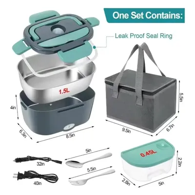 NEW Electric Lunch Box Food Heater Portable Food Warmer Lunchbox for Car Home Leak proof 2