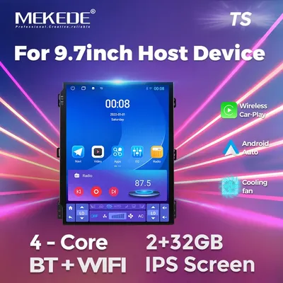 MEKEDE 9.7'' Vertical Screen Universal Car Radio Multimedia IPS Screen Wireless Carplay Android Auto
