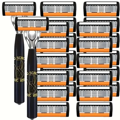 1 Shank with 3/6/12Blades Razor Classic 6 Layer Safety Razor for Mens Shaving&Womens Hair Removal
