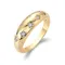 Wedding Bridal 925 Sterling Silver Engagement Chunky Ring VVS Moissanite Star Gold Plated Ring GRA