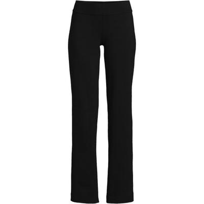 Starfish Straight Leg Stretch Jersey Trousers, Women, size: 28-30, plus, Black, Cotton-blend, by Lands' End