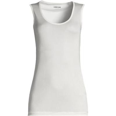 Lightweight Silk Interlock Vest, Women, size: 8, regular, Ivory, Silk, by Lands' End