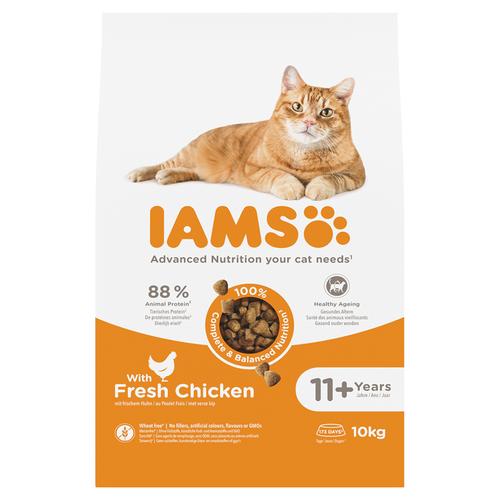 2x10kg Chicken 11+ Senior Advanced Nutrition IAMS Dry Cat Food