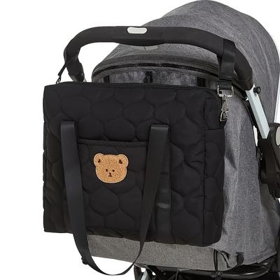 TEMU Upgraded Black Large-capacity Parent-child Bag, Portable Storage Bag For , Shoulder And Crossbody Bag, Diaper Wet Storage Hanging Bag For Strollers. Image