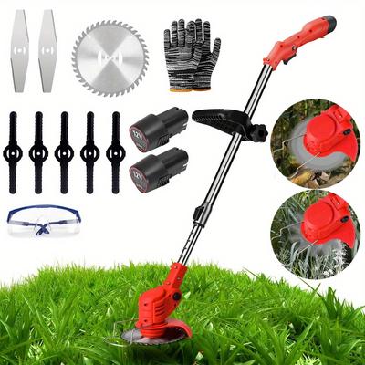 TEMU Portable Lawn Trimmer Garden Tool Set Adjustable Telescopic Rod 3 Blade Combination Image