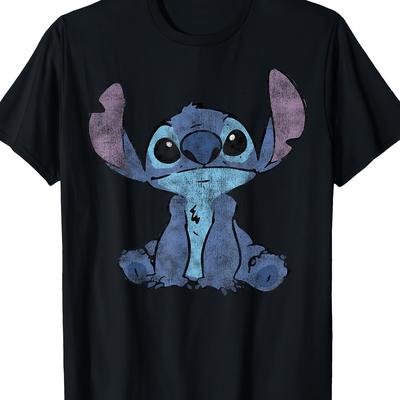 TEMU & Stitch Distressed Stitch Portrait -100% Cotton T-shirt 220gt-shirt Image