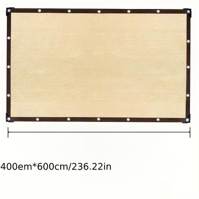TEMU Beige Rectangle Sunshade Net With Grommets - , Freeze-resistant & Breathable Mesh For Garden, Patio, Greenhouse - Ideal For Plants, Pets & Outdoor Spaces Image