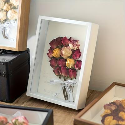 TEMU 1pc Shadow Box Frame, 6/8/10 Inch A4 Display Box 3d Photo Frame Wooden Frame 3cm/1.18inch Deep Desktop Wall Frame, For Souvenirs, Wedding Memories, Crafts, Tickets And Photos Image