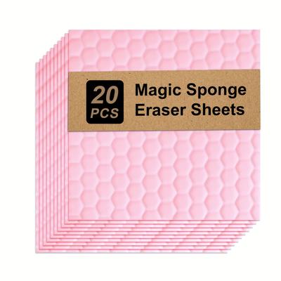TEMU 20 Pack Eraser Cleaning Cloth, 2x Density Extra Melamine Sponge, Multi-functional Household Cleaning Pad For Bathroom Kitchen Dish Furniture Floor Wall Cleaner, Non-scratch Scrub Foam Image