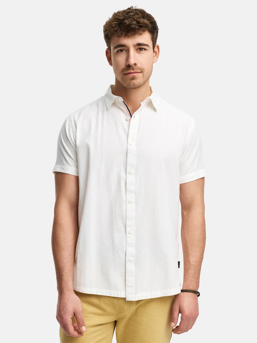 Indicode Hemd Kurzarm Herren Regular Fit Baumwolle weiß, L Image