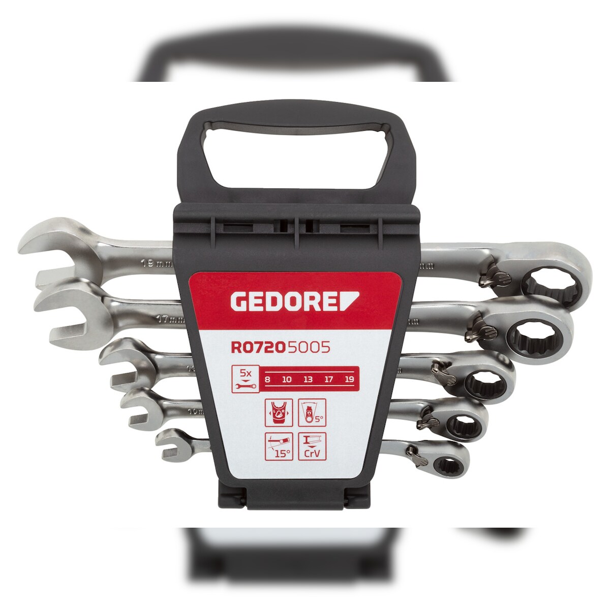 GEDORE red Ringratschenmaulschlüssel Satz SW8-19 mm 5-teilig, R07205005 Image