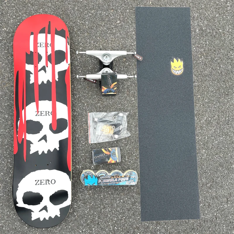 Zero 7-lagiges professionelles Skateboard in kanadischer Ahornfarbe, kompletter Doppelwippe, Größe 7,75/7,8/8,0/8,125/8,25/8,375/8,5 Zoll