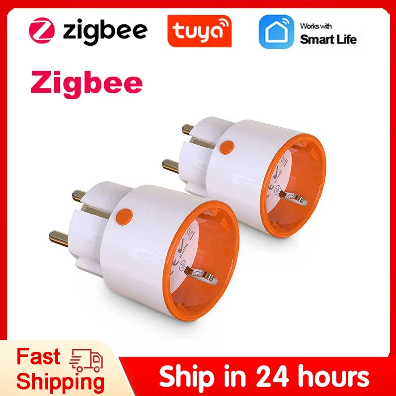Tuya Zigbee Power Stecker 16A EU Smart Home Stecker App Und Sprachsteuerung Energie Überwachung Kindersicherung Zeitplan Timer Steckdose Image