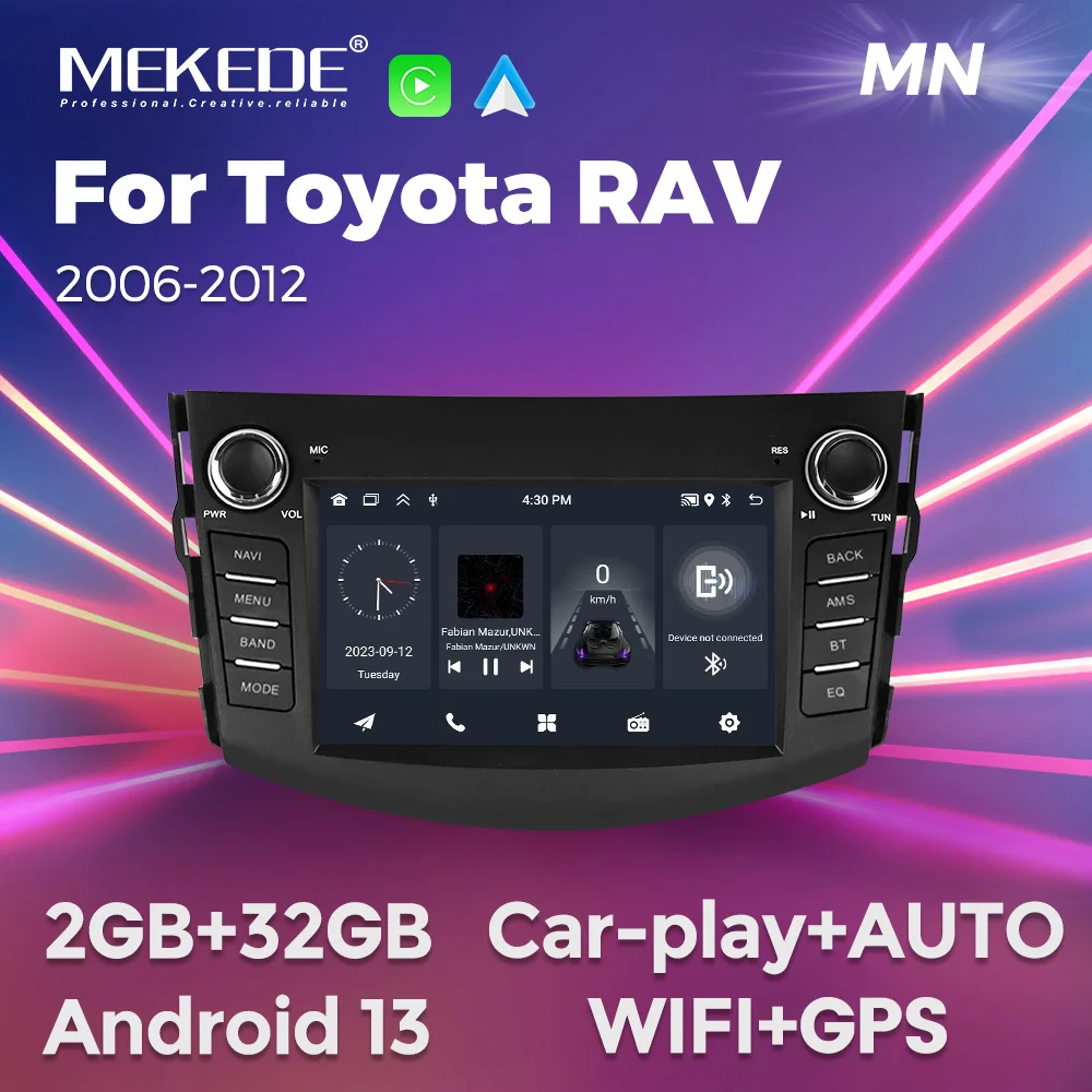 MEKEDE 7'' Auto DVD Multimedia Player Für Toyota RAV4 Rav 4 2006-2012 2 Din Carplay + auto GPS Navigation FM Audio Stereo Kopf Einheit