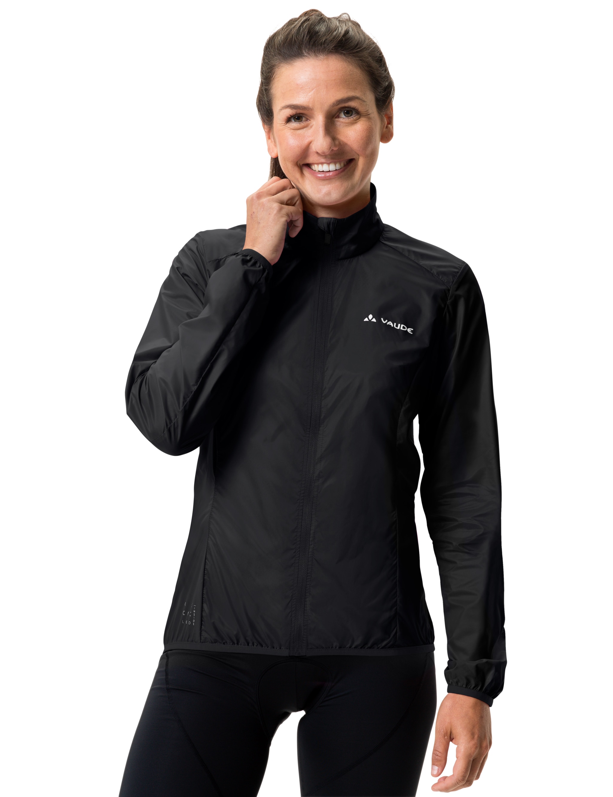 Fahrradjacke VAUDE "WOMEN'S MATERA AIR JACKET", Damen, Gr. 44, schwarz, Obermaterial: 100% Polyamid, slim fit, ohne Ausschnitt, Bündchen, Jacken, Winddicht & Atmungsaktiv & Wasserabweisend Image