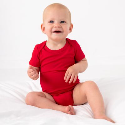 Candy Red Pocket Bodysuit - 12-18 months