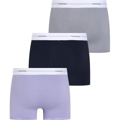 Trunk "TRUNK 3PK", Herren, Gr. M (50), schwarz, ash, lila quartz, Jersey, Obermaterial: 57% Baumwolle, 38% Modal, 5% Elasthan, CALVIN KLEIN UNDERWEAR, unifarben, körpernah, Unterhosen, mit Logobund Image